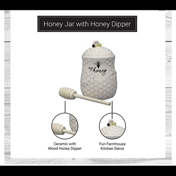 Honey Jar and Dipper Set - Picture 2 of 3